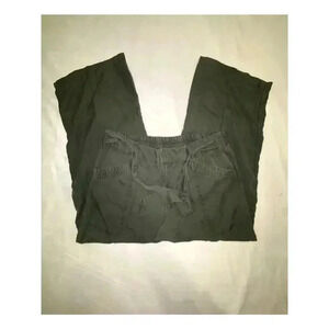 Joe Fresh Womens Olive Green Wide Leg Cropped Pants